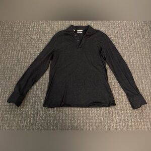 Suitsupply Charcoal Long Sleeve Polo Shirt